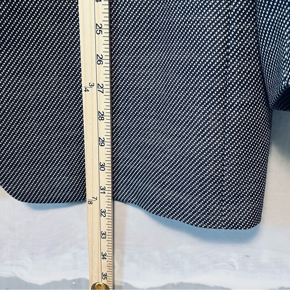 Vtg TRUSSINI Linea Nuova Wool Sport Coat Men 43R Blazer Navy Blue Birdseye Italy - Picture 15 of 16